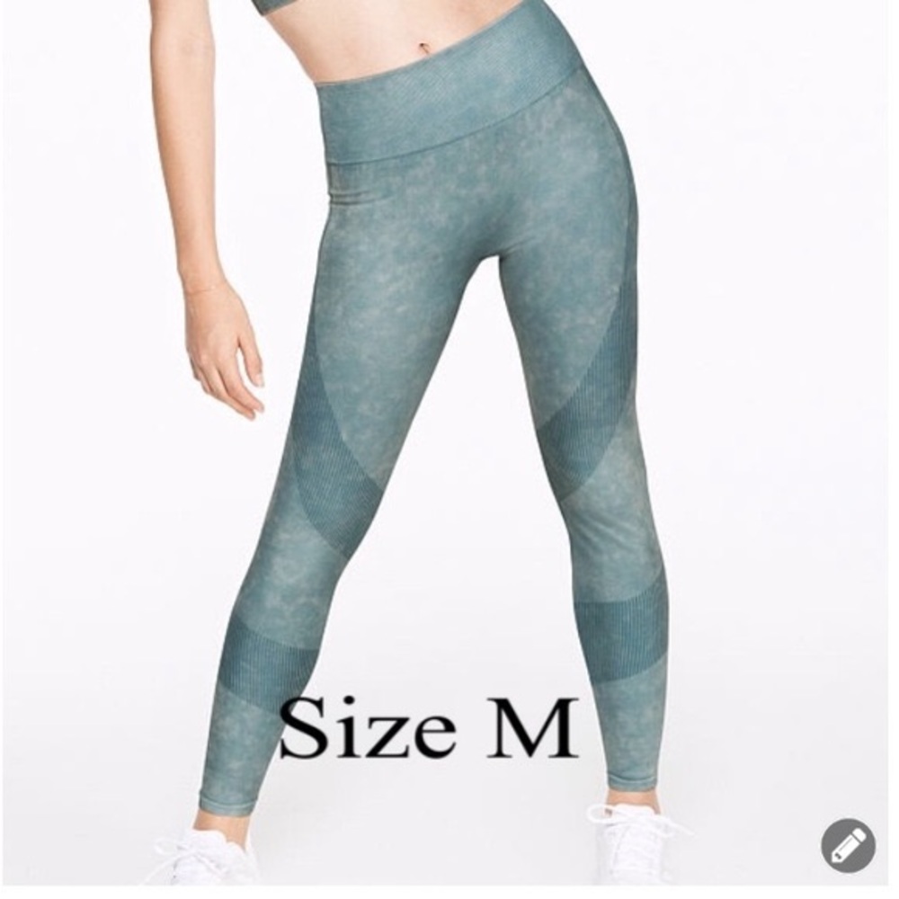 PINK blue acid wash seamless leggings